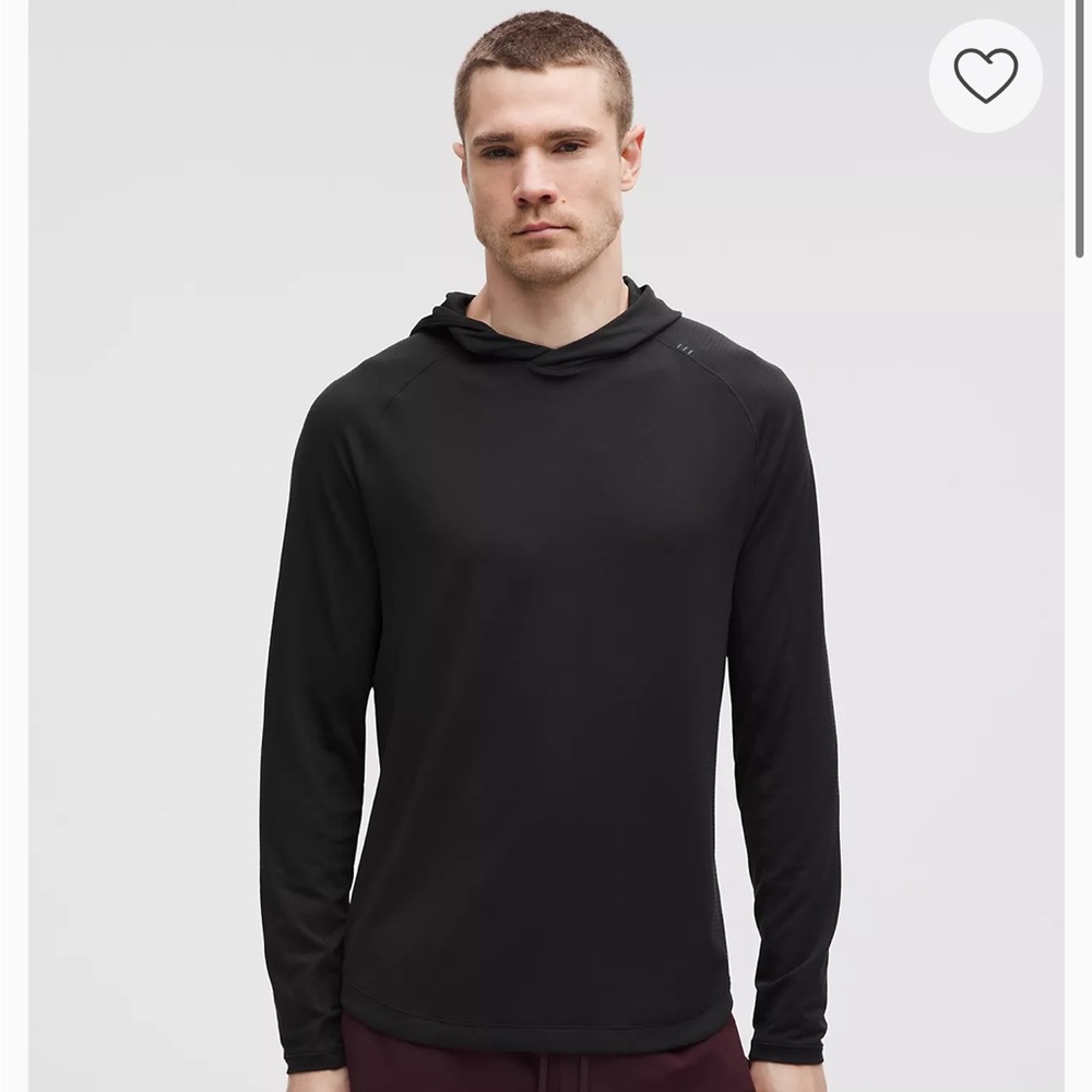Men's Black Lululemon License to Train Hooded Long-Sleeve Shirt
